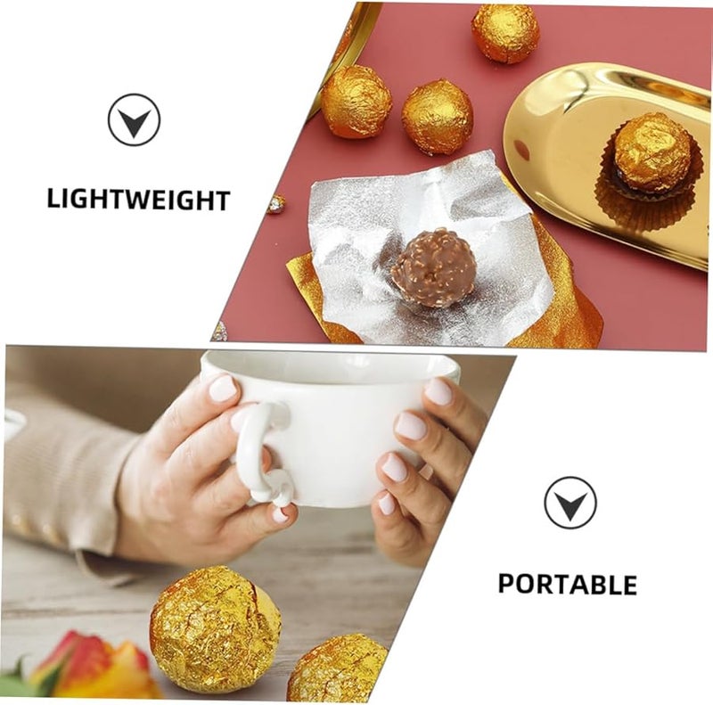 Luxshiny 400pcs Gold Aluminum Foil Chocolate Wrappers 2 Pack for Homemade Sweets and Crafts - Image 2